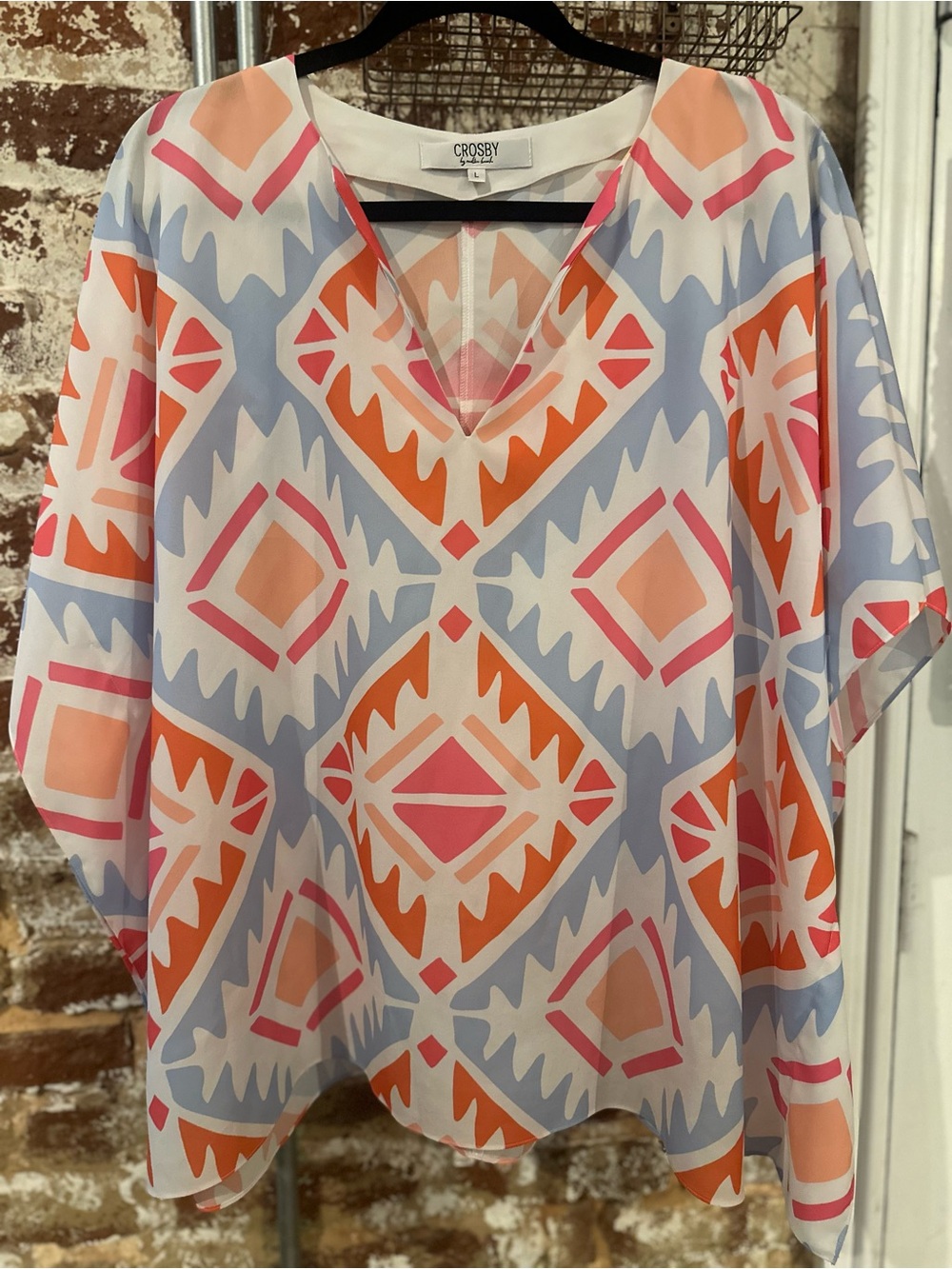 Crosby by Mollie Burch Geometric Top, Size L